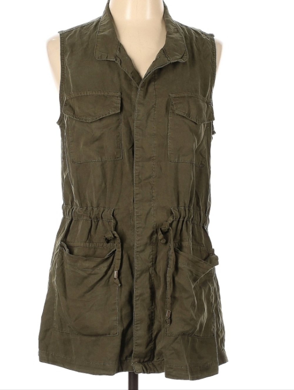 Universal Thread Army Green Utility Cargo Vest Sz L EUC